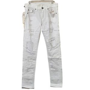 Rag & Bone Dre Distressed Destroyed White Jeans Size 27